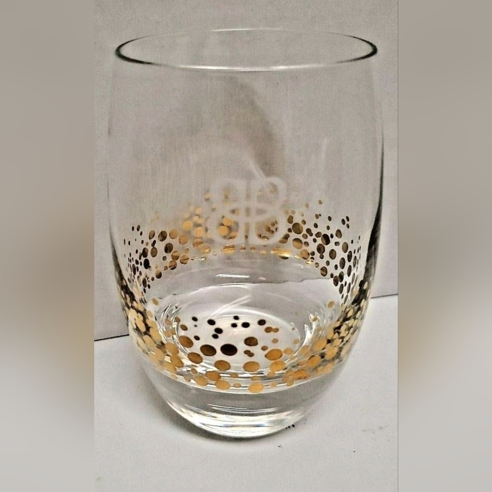 Single Bailey's Irish Cream Glass 22K Gold Bubbles Confetti Dots 4.25"
